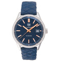 Tag Heuer Carrera Quartz Diamonds Blue Dial Blue Leather Strap Watch for Women - WAR1114.FC6391