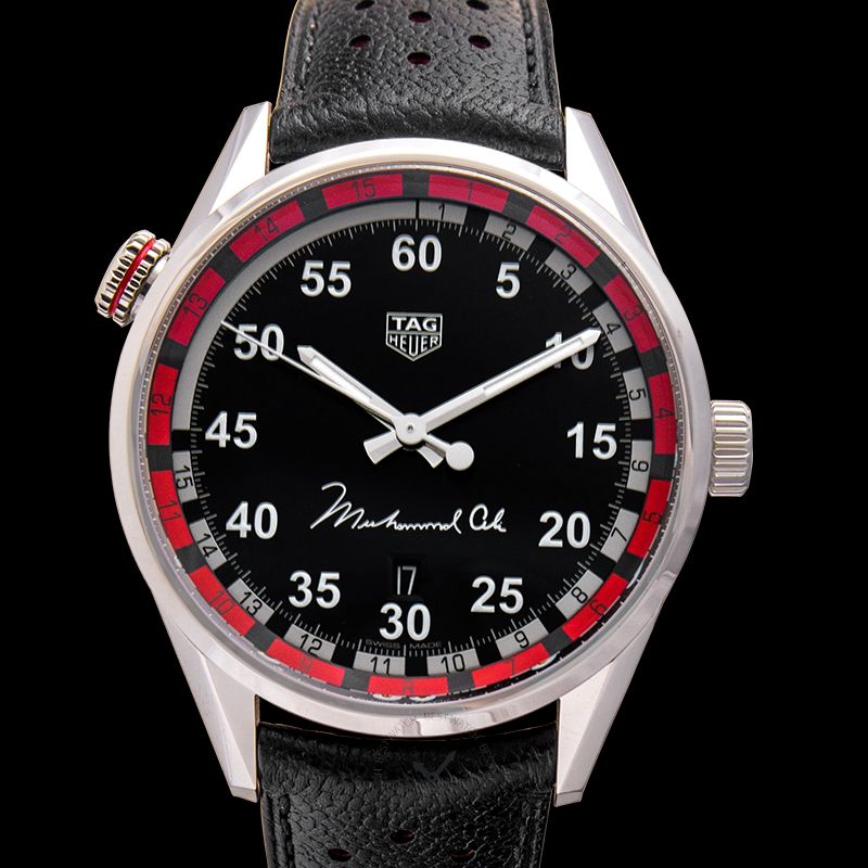 Shop Authentic Tag Heuer Carrera Muhammad Ali Calibre 5 Black Dial Black Leather Strap Watch for Men - WAR2A11.FC6337 - Luxxuri