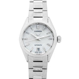 Shop Authentic Tag Heuer Carrera Mother of Pearl Dial Silver Steel Strap Watch for Women - WBN2410.BA0621 - Luxxuri