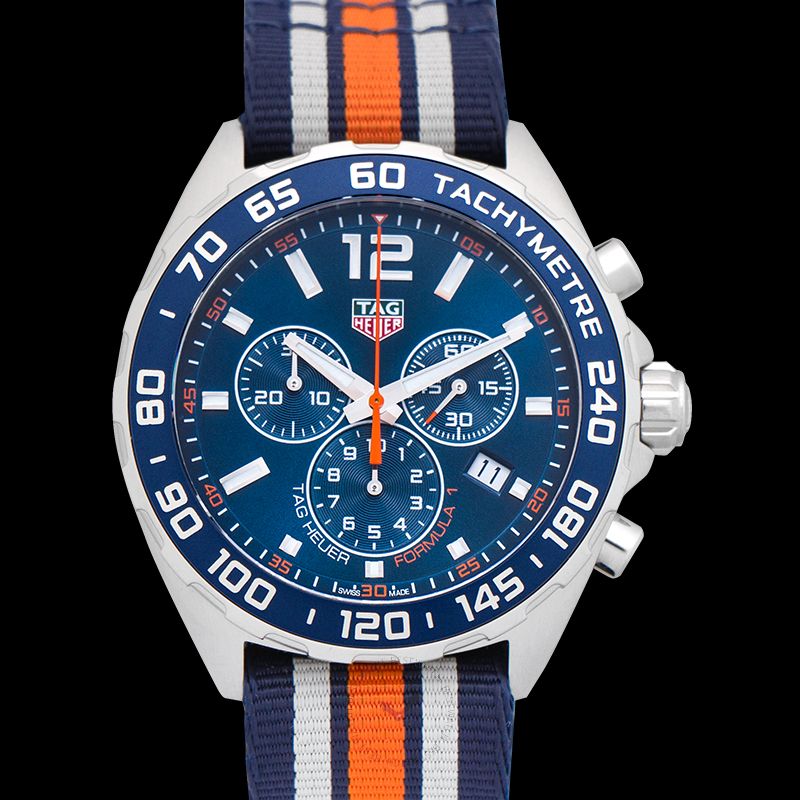  Shop Authentic Tag Heuer Formula 1 Quartz Blue Dial Two Tone NATO Strap Watch for Men - WAZ1010.FC8196 - Luxxuri