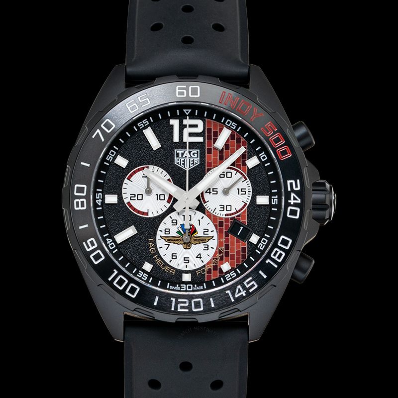  Shop Authentic Tag Heuer Formula 1 Indy 500 Limited Edition Chronograph Black Dial Black Rubber Strap Watch for Men - CAZ101AD.FT8024 - Luxxuri