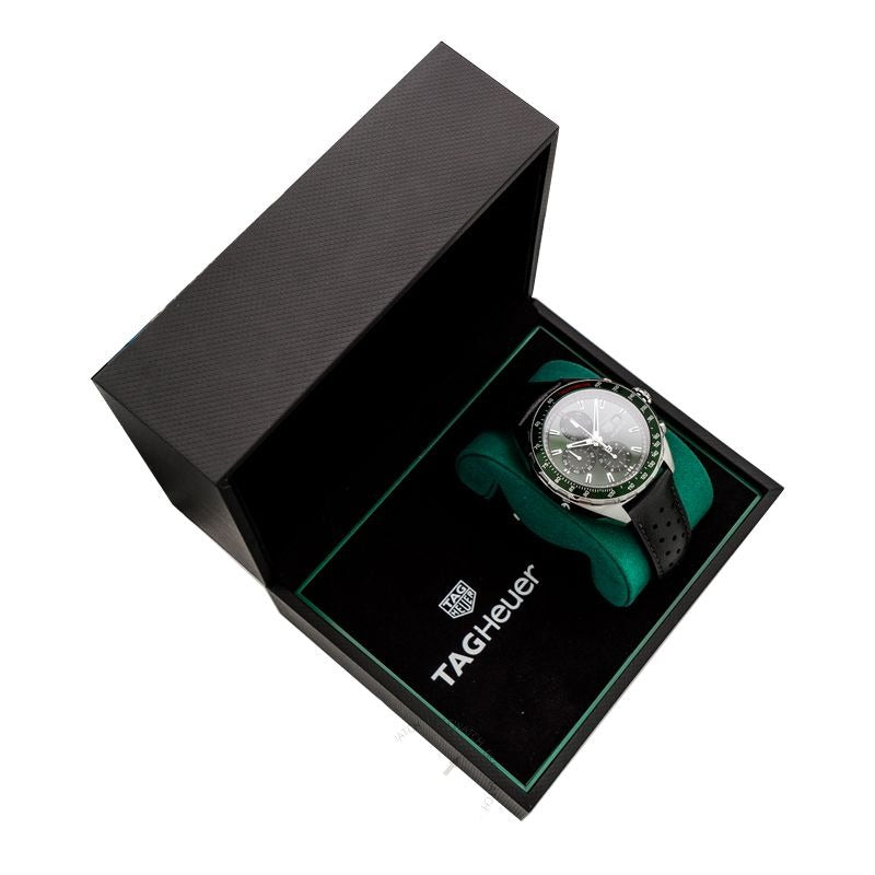  Shop Authentic Tag Heuer Formula 1 Calibre 16 Automatic Chronograph Green Dial Black Leather Strap Watch for Men - CAZ2016.FC6473 - Luxxuri