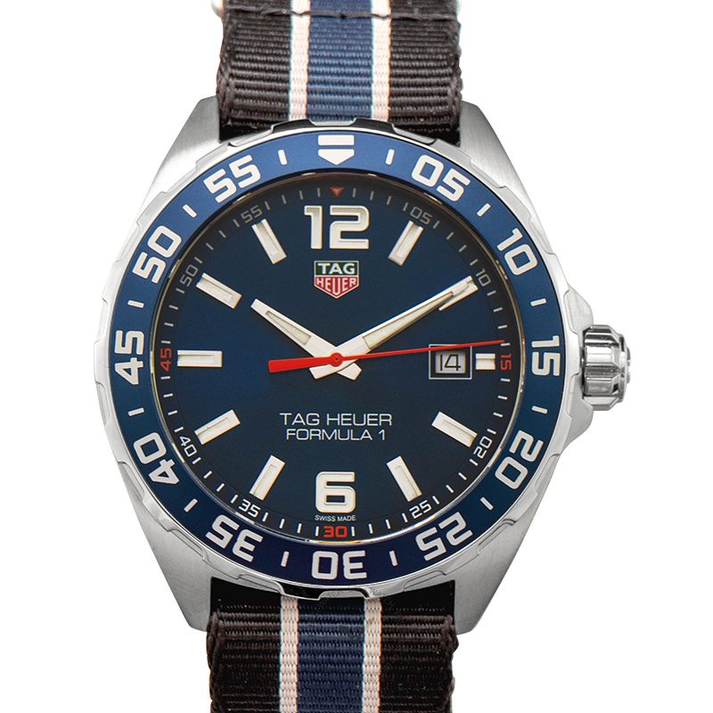  Shop Authentic Tag Heuer Formula 1 Quartz Blue Dial Two Tone NATO Strap Watch for Men - WAZ1010.FC8197 - Luxxuri