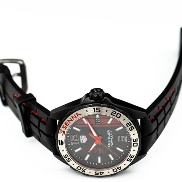  Shop Authentic Tag Heuer Formula 1 Senna Special Edition Black Dial Two Tone Rubber Strap Watch for Men - WAZ1014.FT8027 - Luxxuri