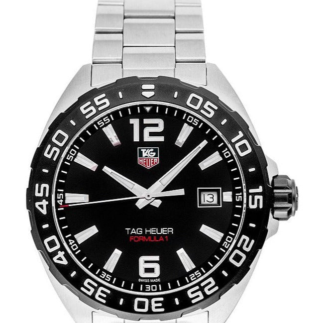  Shop Authentic Tag Heuer Formula 1 Quartz Black Dial Silver Steel Strap Watch for Men - WAZ1110.BA0875 - Luxxuri