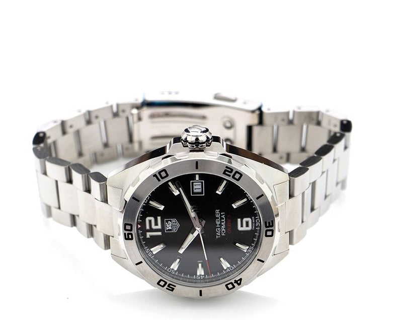  Shop Authentic Tag Heuer Formula 1 Automatic Black Dial Silver Steel Strap Watch for Men - WAZ2113.BA0875 - Luxxuri