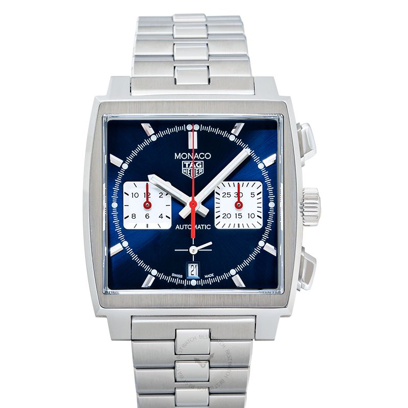  Shop Authentic Tag Heuer Monaco Automatic Chronograph Blue Dial Silver Steel Strap Watch for Men - CBL2111.BA0644 - Luxxuri