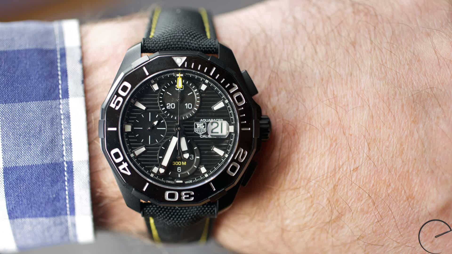  Shop Authentic Tag Heuer Aquaracer PVD Black Dial Watch for Men - CAY218A.FC6361 - Luxxuri