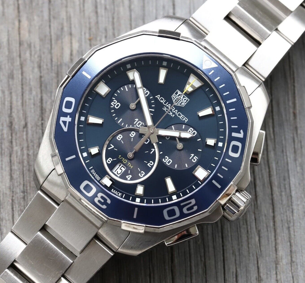  Shop Authentic Tag Heuer Aquaracer Blue Dial SIlver Steel Strap Watch for Men - CAY111B.BA0927 - Luxxuri