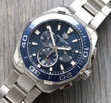  Shop Authentic Tag Heuer Aquaracer Blue Dial SIlver Steel Strap Watch for Men - CAY111B.BA0927 - Luxxuri
