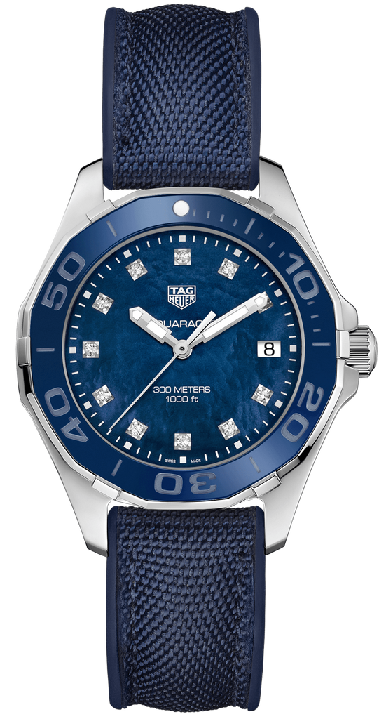  Shop Authentic Tag Heuer Aquaracer Blue Mother of Pearl Dial Watch for Women - WAY131L.FT6091 - Luxxuri