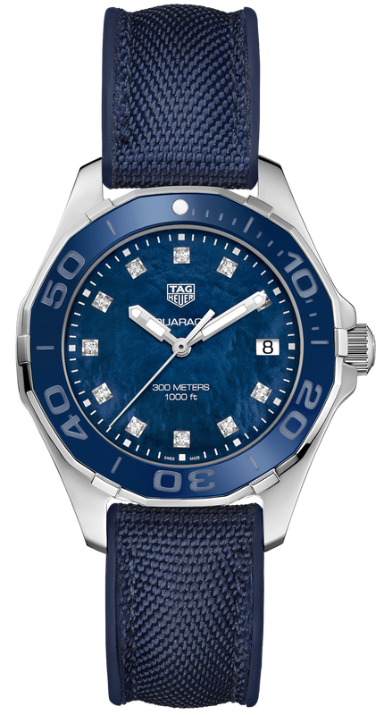  Shop Authentic Tag Heuer Aquaracer Blue Mother of Pearl Dial Watch for Women - WAY131L.FT6091 - Luxxuri