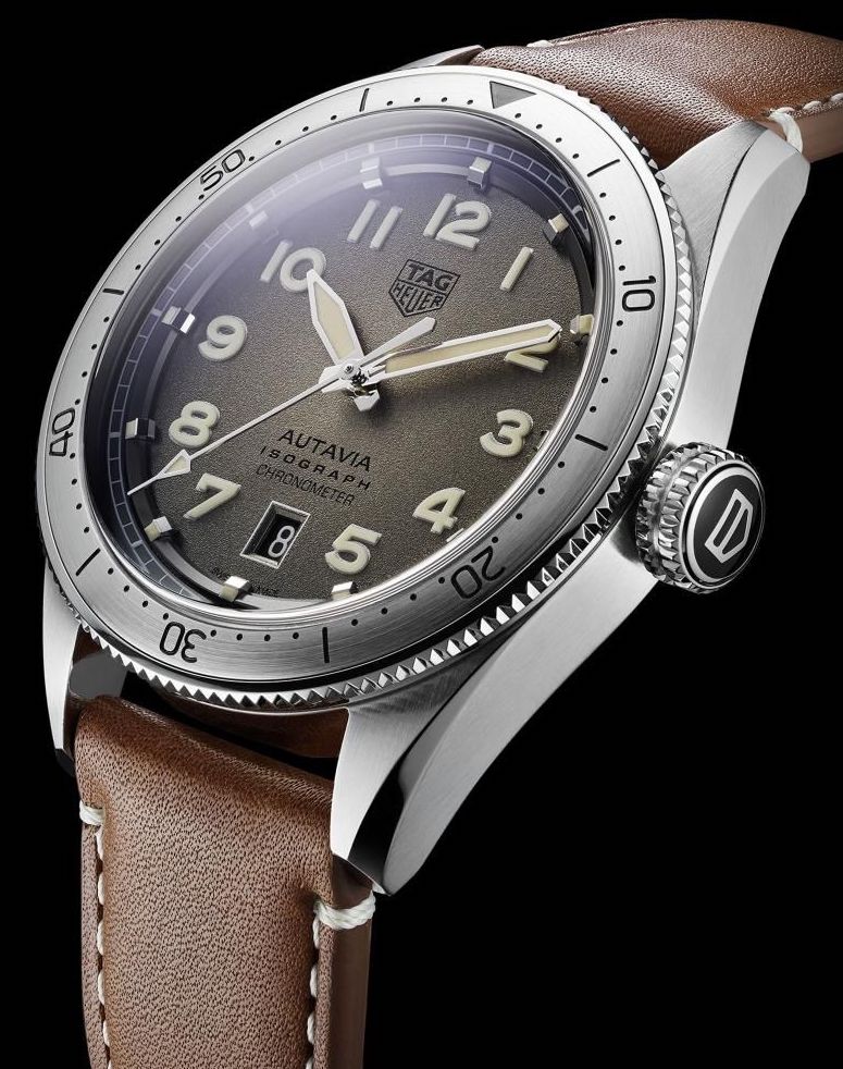  Shop Authentic Tag Heuer Autavia Isograph Grey Dial Calfskin Brown Leather Strap Watch for Men - WBE5111.FC8267 - Luxxuri