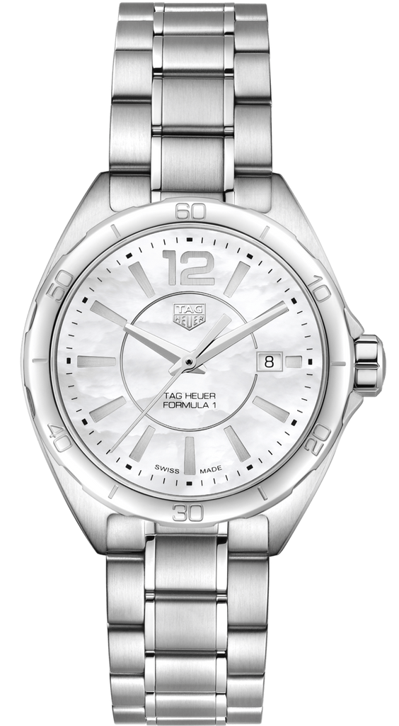  Shop Authentic Tag Heuer Formula 1 Quartz Mother of Pearl White Dial Silver Steel Strap Watch for Women - WBJ1418.BA0664 - Luxxuri