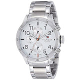  Shop Authentic Tommy Hilfiger Trent Multifunction White Dial Silver Steel Strap Watch for Men - 1791140 - Luxxuri