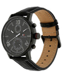  Shop Authentic Tommy Hilfiger Aden Chronograph Black Dial Black Leather Strap Watch for Men - 1791310 - Luxxuri