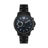  Shop Authentic Tommy Hilfiger London Chronograph Black Dial Black Steel Strap Watch for Men - 1791529 - Luxxuri