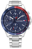  Shop Authentic Tommy Hilfiger Bank Chronograph Blue Dial Silver Steel Strap Watch for Men - 1791718 - Luxxuri
