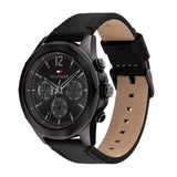  Shop Authentic Tommy Hilfiger Lars Chronograph Black Dial Black Leather Strap Watch For Men - 1792062 - Luxxuri