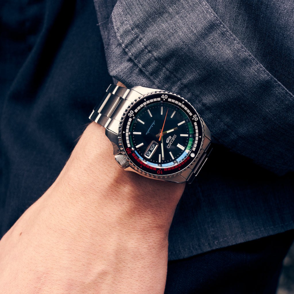 Seiko 5 Sports Automatic Blue Dial Silver Steel Strap Watch for Men - SRPK97K1