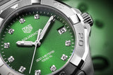  Shop Authentic Tag Heuer Aquaracer Diamonds Emerald Green Dial Watch for Women - WBD1316.BA0740 - Luxxuri