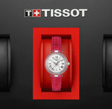  Shop Authentic Tissot Bellissima Small Lady Diamonds Mother of Pearl Dial Red Leather Strap Watch For Women - T126.010.66.113.00 - Luxxuri