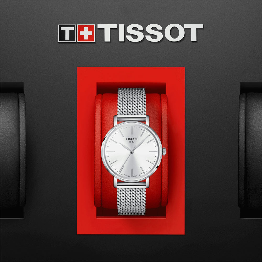  Shop Authentic Tissot Everytime Lady Silver Dial Silver Mesh Bracelet Watch for Women - T143.210.11.011.00 - Luxxuri
