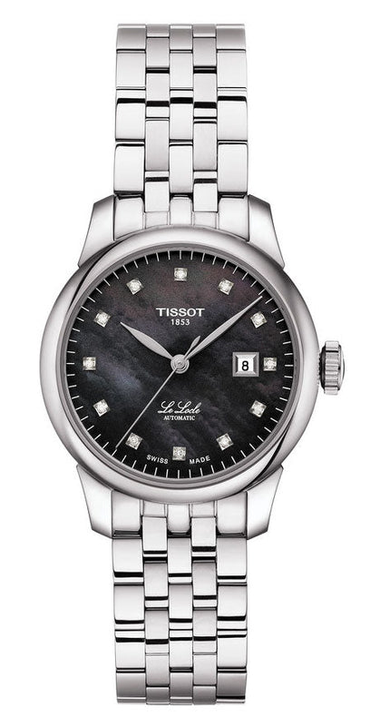  Shop Authentic Tissot Le Locle Automatic Diamonds Mother of Pearl Black Dial Silver Steel Strap Watch For Women - T006.207.11.126.00 - Luxxuri