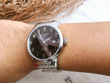  Shop Authentic Tissot T Classic Powermatic 80 Black Dial Silver Steel Strap Watch For Men - T41.1.483.52 - Luxxuri