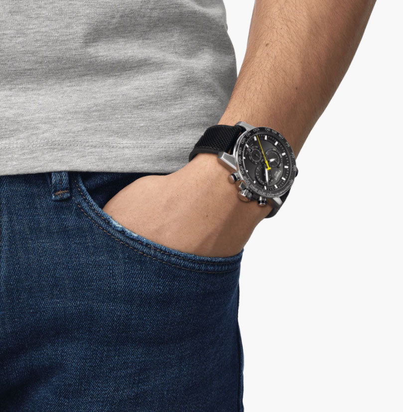  Shop Authentic Tissot Supersport Chrono Black Dial Black Nylon Strap Watch for Men - T125.617.17.051.02 - Luxxuri
