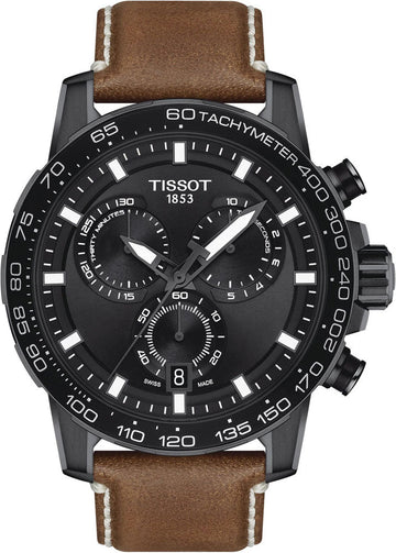  Shop Authentic Tissot Supersport Chrono Black Dial Brown Leather Strap Watch for Men - T125.617.36.051.01 - Luxxuri