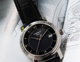  Shop Authentic Tissot T Classic Bridgeport Black Dial Black Leather Strap Watch For Women - T097.010.16.058.00 - Luxxuri