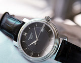  Shop Authentic Tissot T Classic Bridgeport Black Dial Black Leather Strap Watch For Women - T097.010.16.058.00 - Luxxuri