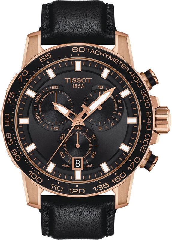  Shop Authentic Tissot Supersport Chrono Black Dial Black Leather Strap Watch for Men - T125.617.36.051.00 - Luxxuri