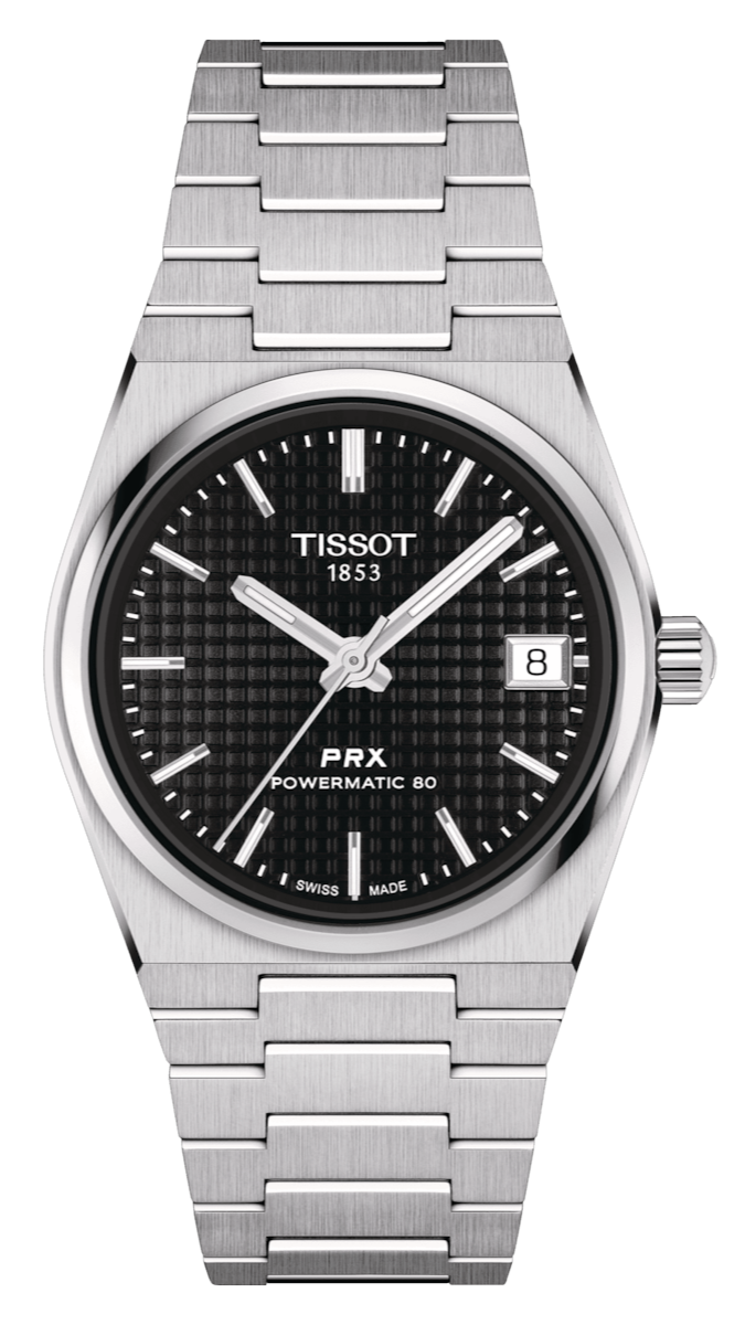 Tissot PRX Powermatic 80 Black Dial Silver Steel Strap Watch for Men - T137.207.11.051.00