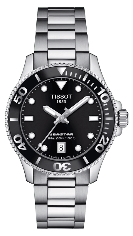  Shop Authentic Tissot Seastar 1000 Lady Black Dial Silver Steel Strap Watch for Women - T120.210.11.051.00 - Luxxuri
