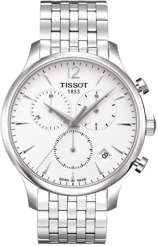  Shop Authentic Tissot T Classic Tradition Chronograph White Dial Silver Steel Strap Watch For Men - T063.617.11.037.00 - Luxxuri