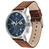  Shop Authentic Tommy Hilfiger Evan Chronograph Blue Dial Brown Leather Strap Watch for Men - 1710393 - Luxxuri