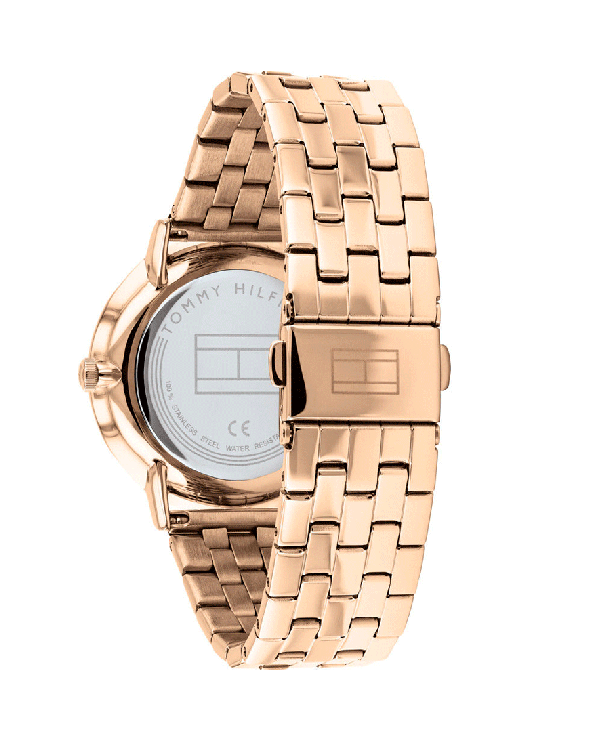 Tommy Hilfiger Jenna Quartz White Dial Rose Gold Steel Strap Watch for Women - 1782070