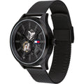  Shop Authentic Tommy Hilfiger Spencer Skeleton Black Dial Black Mesh Bracelet Watch for Men - 1791644 - Luxxuri