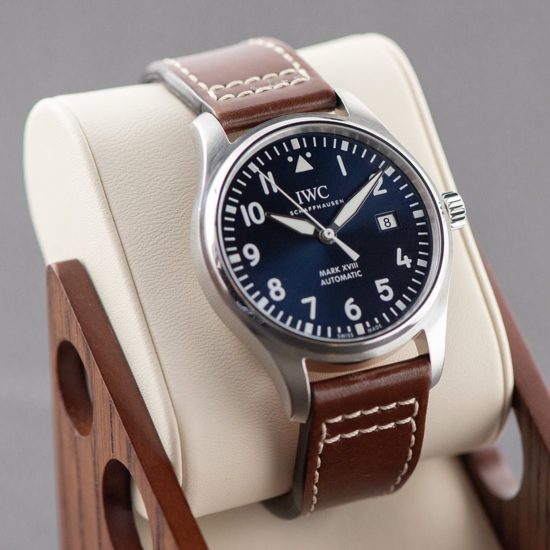  Shop Authentic IWC Pilot's Mark XVIII Le Petit Prince Blue Dial Brown Leather Strap Watch for Men - IW327004 - Luxxuri