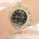  Shop Authentic Michael Kors Blair Chronograph Black Dial Two Tone Steel Strap Watch For Women - MK6093 - Luxxuri
