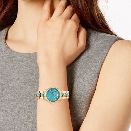  Shop Authentic Michael Kors Petite Runway Mercer Blue Dial Gold Steel Strap Watch For Women - MK6673 - Luxxuri