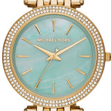  Shop Authentic Michael Kors Darci Analog Mother of Pearl Green Dial Gold Steel Strap Watch For Women - MK3498 - Luxxuri