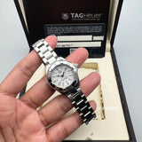  Shop Authentic Tag Heuer Aquaracer Quartz Mother of Pearl White Dial Silver Steel Strap Watch for Women - WBD1411.BA0741 - Luxxuri