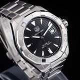  Shop Authentic Tag Heuer Aquaracer Automatic Black Dial Silver Steel Strap Watch for Men - WAY2110.BA0928 - Luxxuri