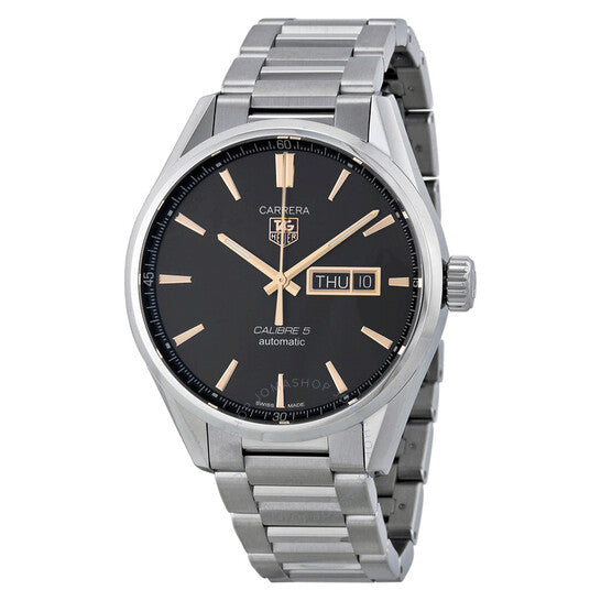  Shop Authentic Tag Heuer Carrera Day Date Black Dial Silver Steel Strap Watch for Men - WBN2013.BA0640 - Luxxuri