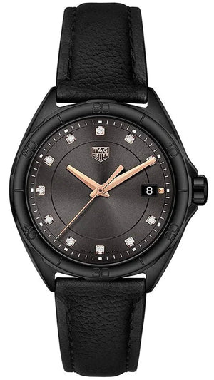  Shop Authentic Tag Heuer Formula 1 Quartz Diamonds Black Dial Black Leather Strap Watch for Women - WBJ1317.FC8230 - Luxxuri
