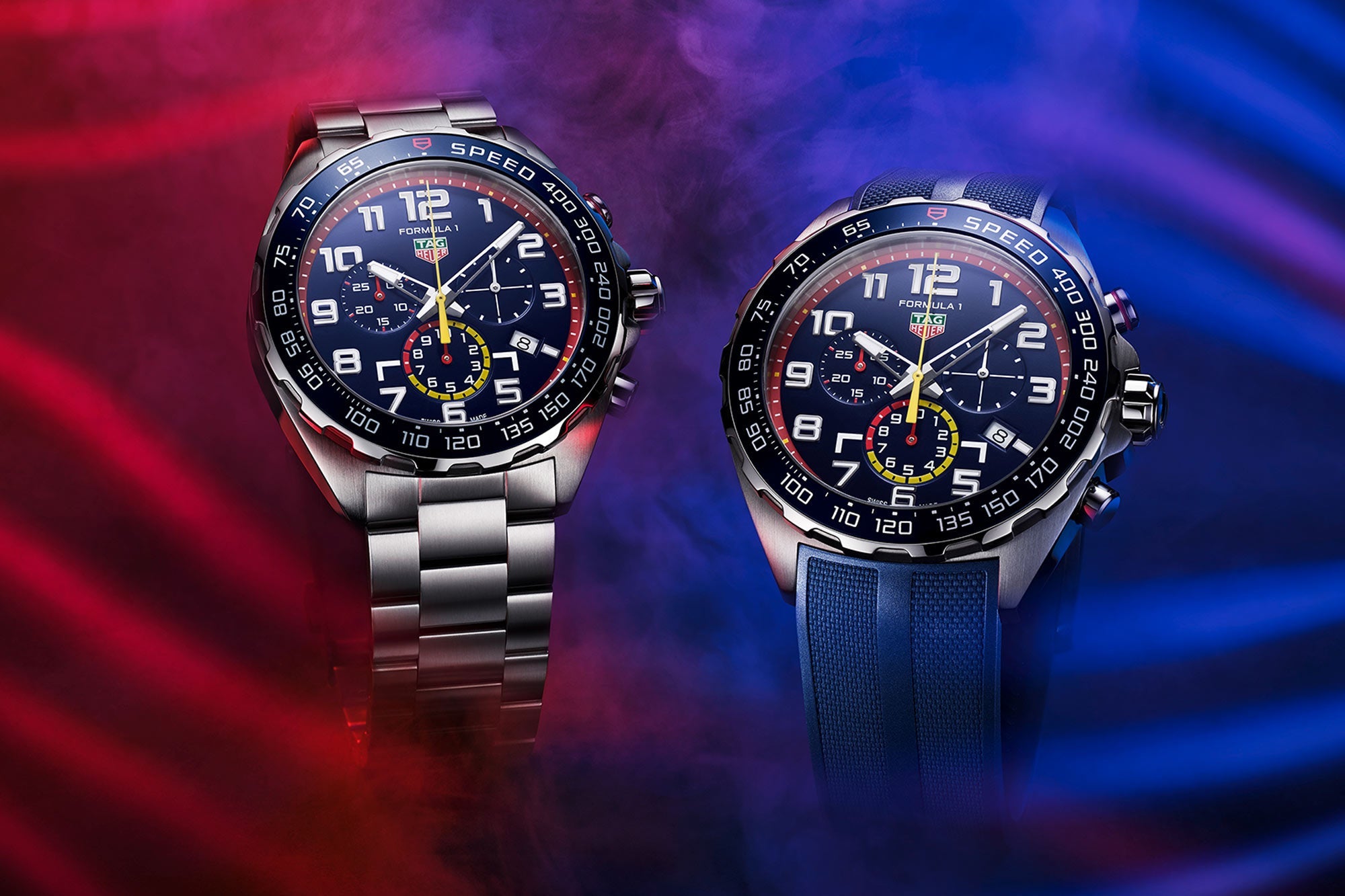 Tag Heuer Formula 1 Red Bull Racing Chronograph Blue Dial Blue Rubber Strap Watch for Men - CAZ101AL.FT8052