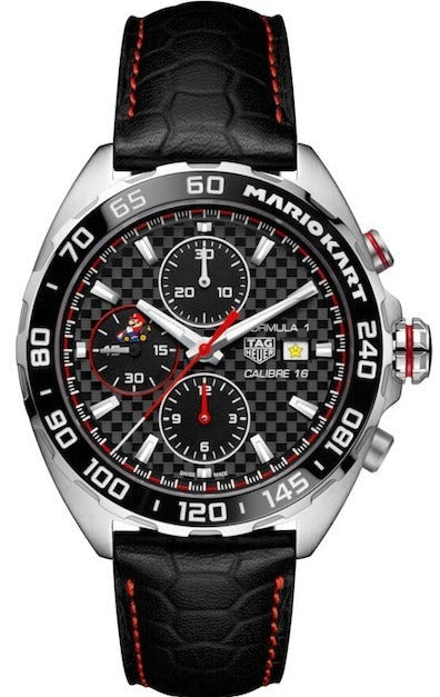  Shop Authentic Tag Heuer Formula 1 Mario Kart Chronograph Black Dial Black Leather Strap Watch for Men - CAZ201E.FC6517 - Luxxuri